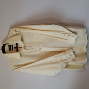 Stafford Performance Dress Shirt. Size 17.5. 34-35 Classic Fit. Yellow.